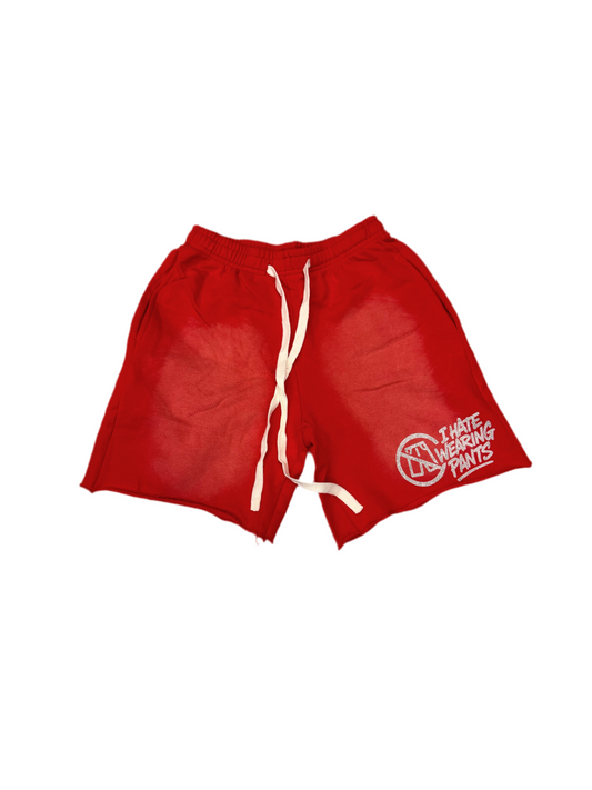 I Hate Wearing Pants Sweat Shorts Red