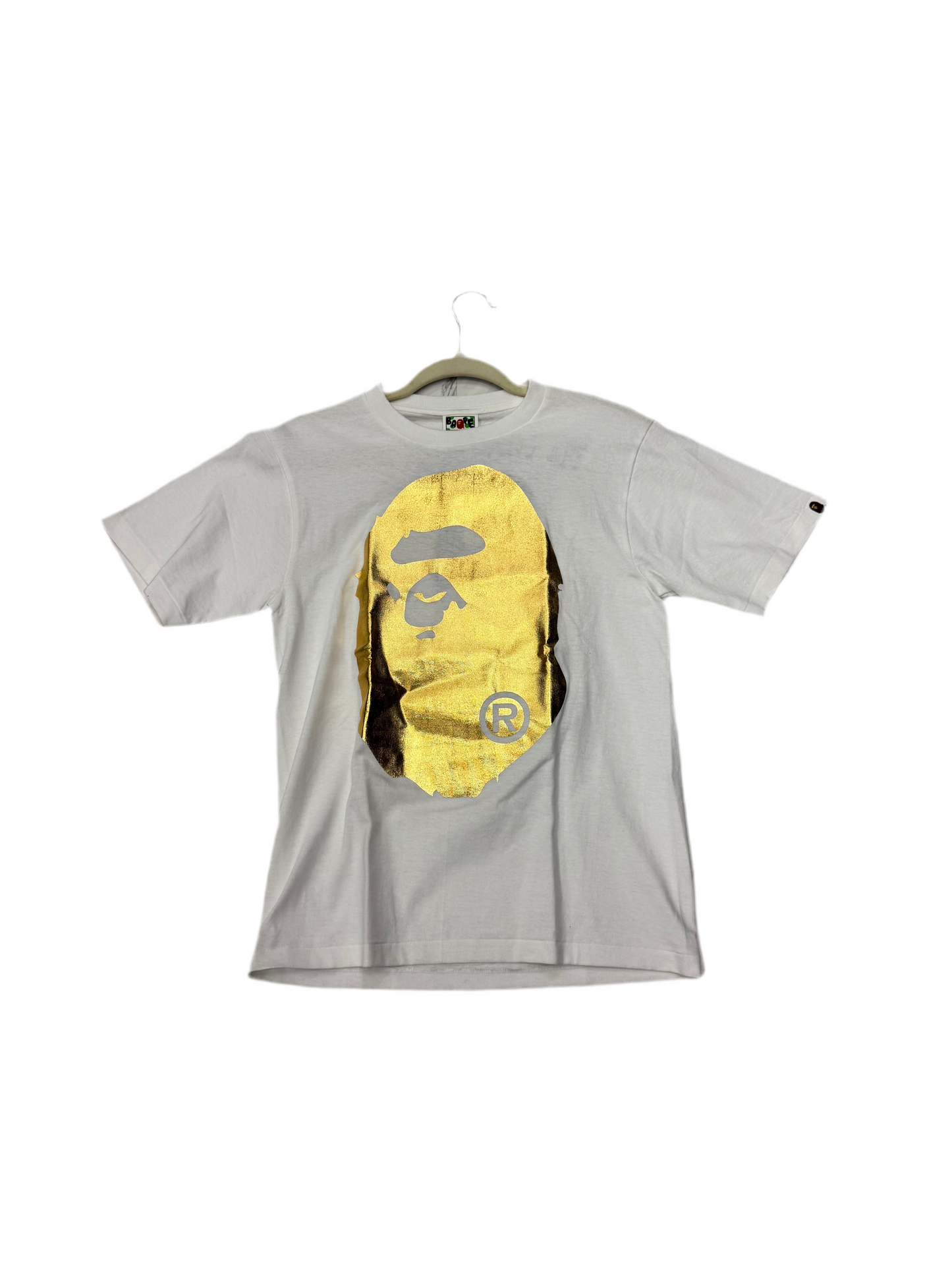 A Bathing ape foil Big head tee Gold