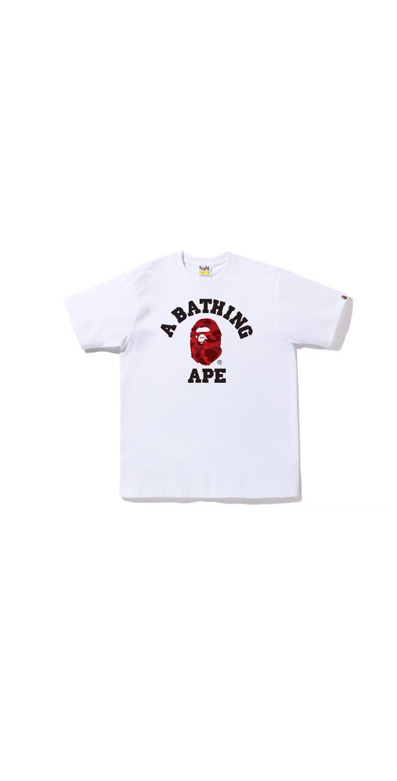 A Bathing Ape Color Camo College Tee Red