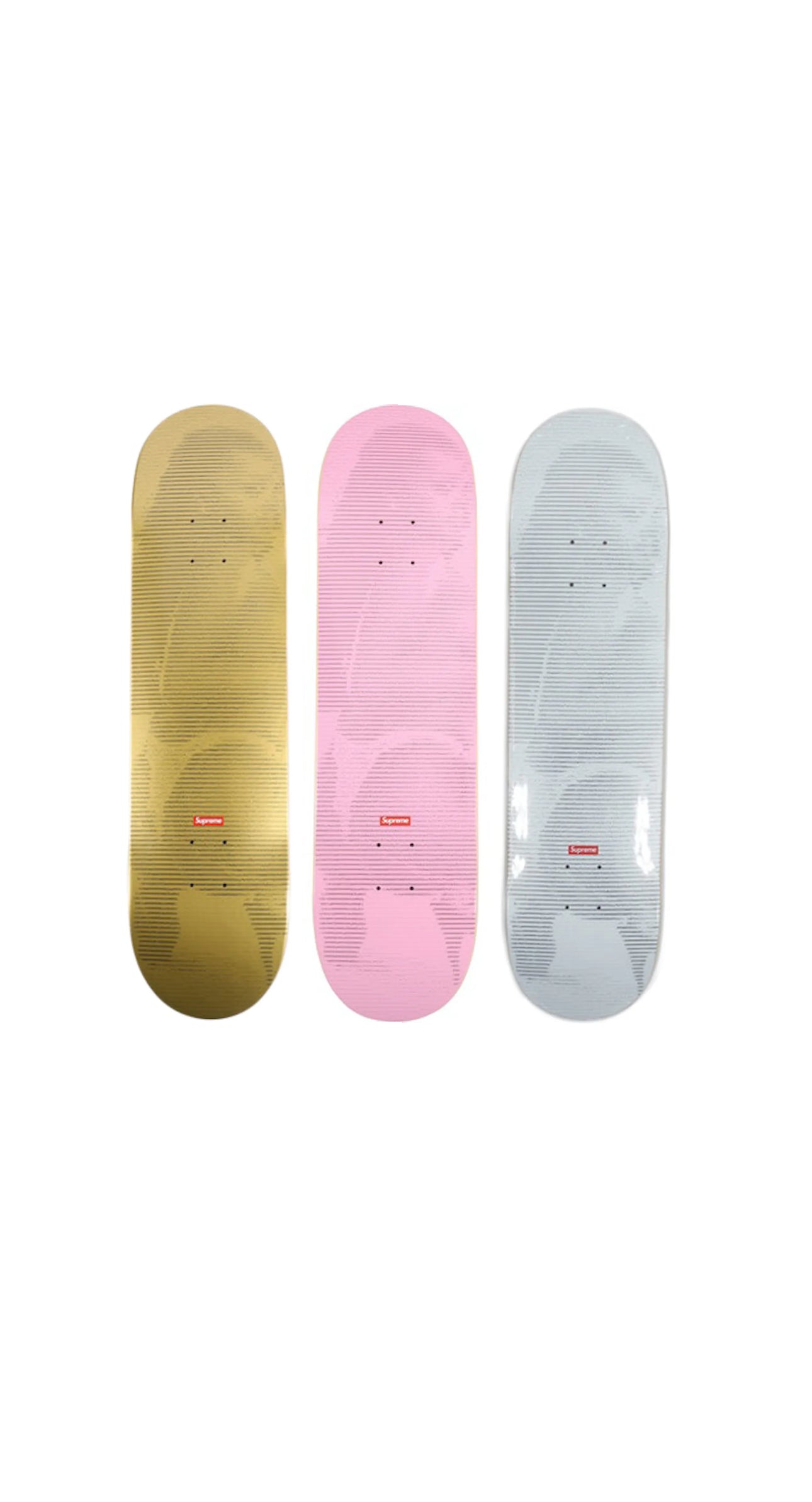 Supreme Digi Skateboard Deck Gold/Pink/White Set