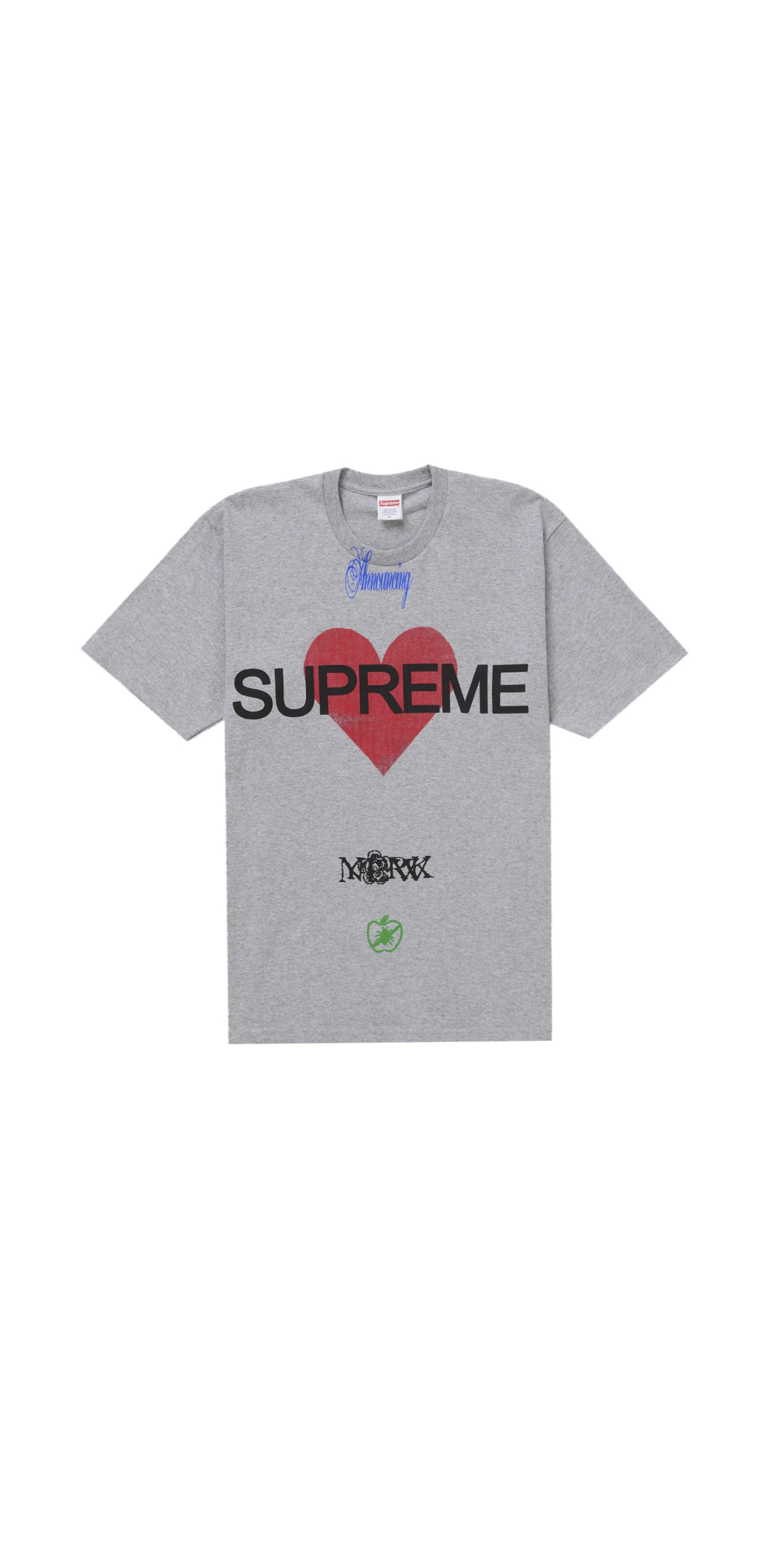 Supreme Announcing Tee Heather Grey