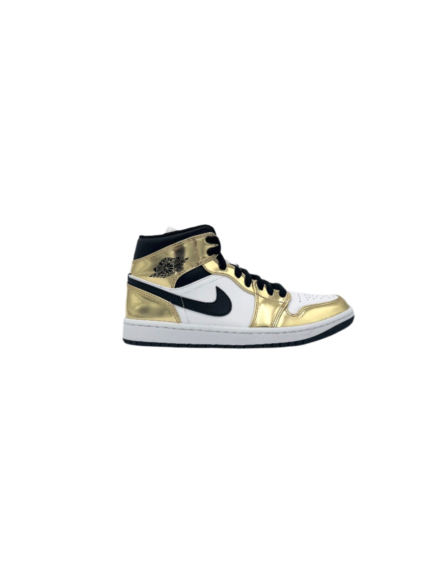 Brand New Jordan 1 Mid Metallic Gold Black White