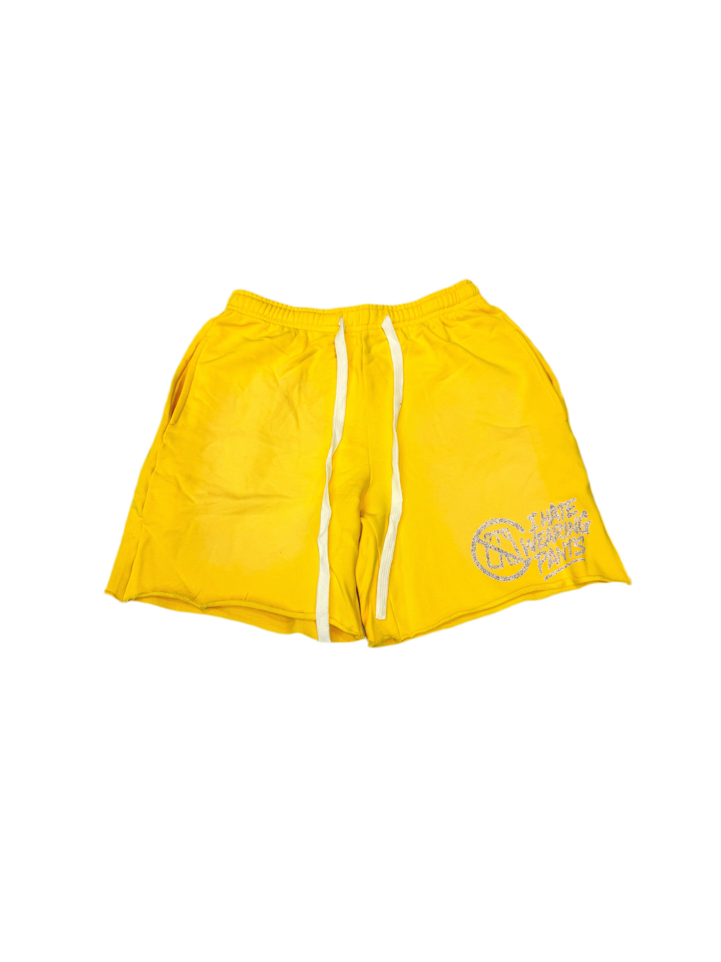 I Hate Wearing Pants Sweat Shorts Yellow