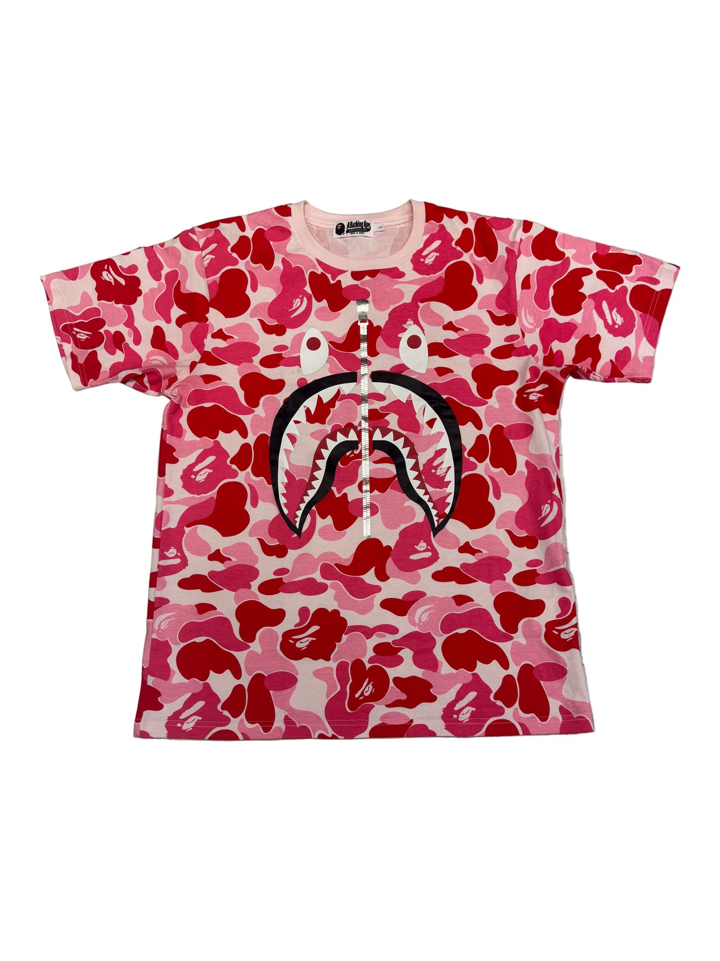 Pre-owned Bape ABC Camo Shark Tee Pink
