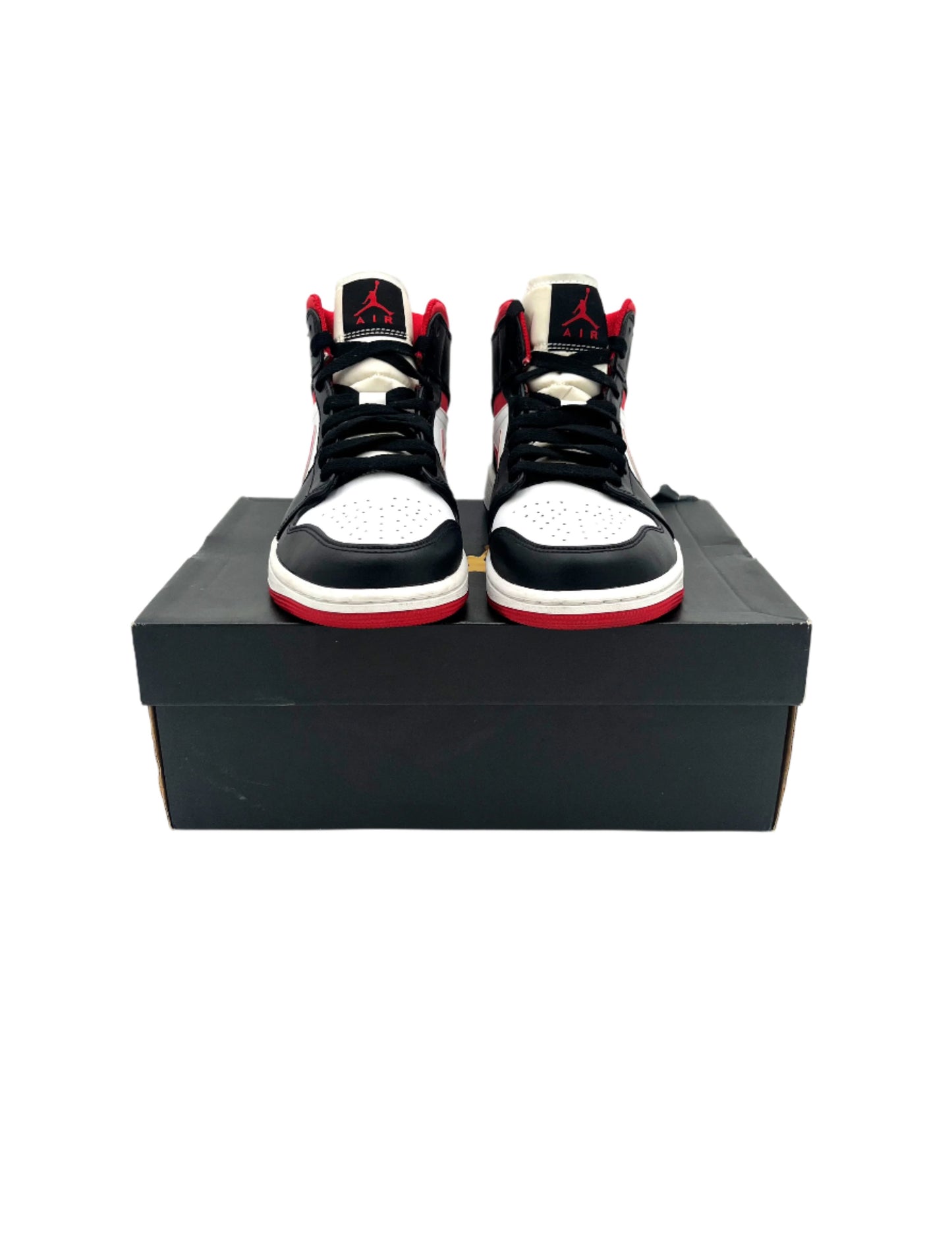 Pre-owned Jordan 1 Mid Gym Red Black White