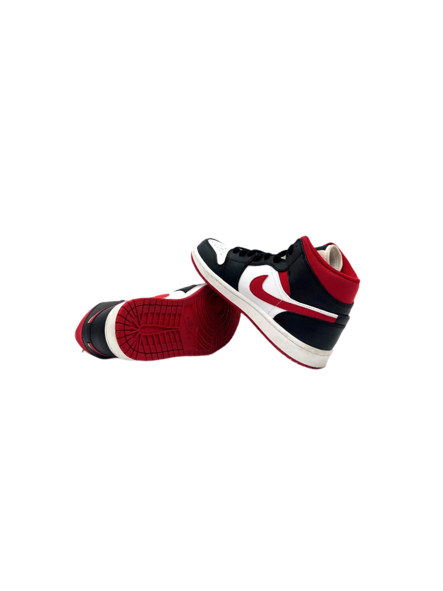 Pre-owned Jordan 1 Mid Gym Red Black White