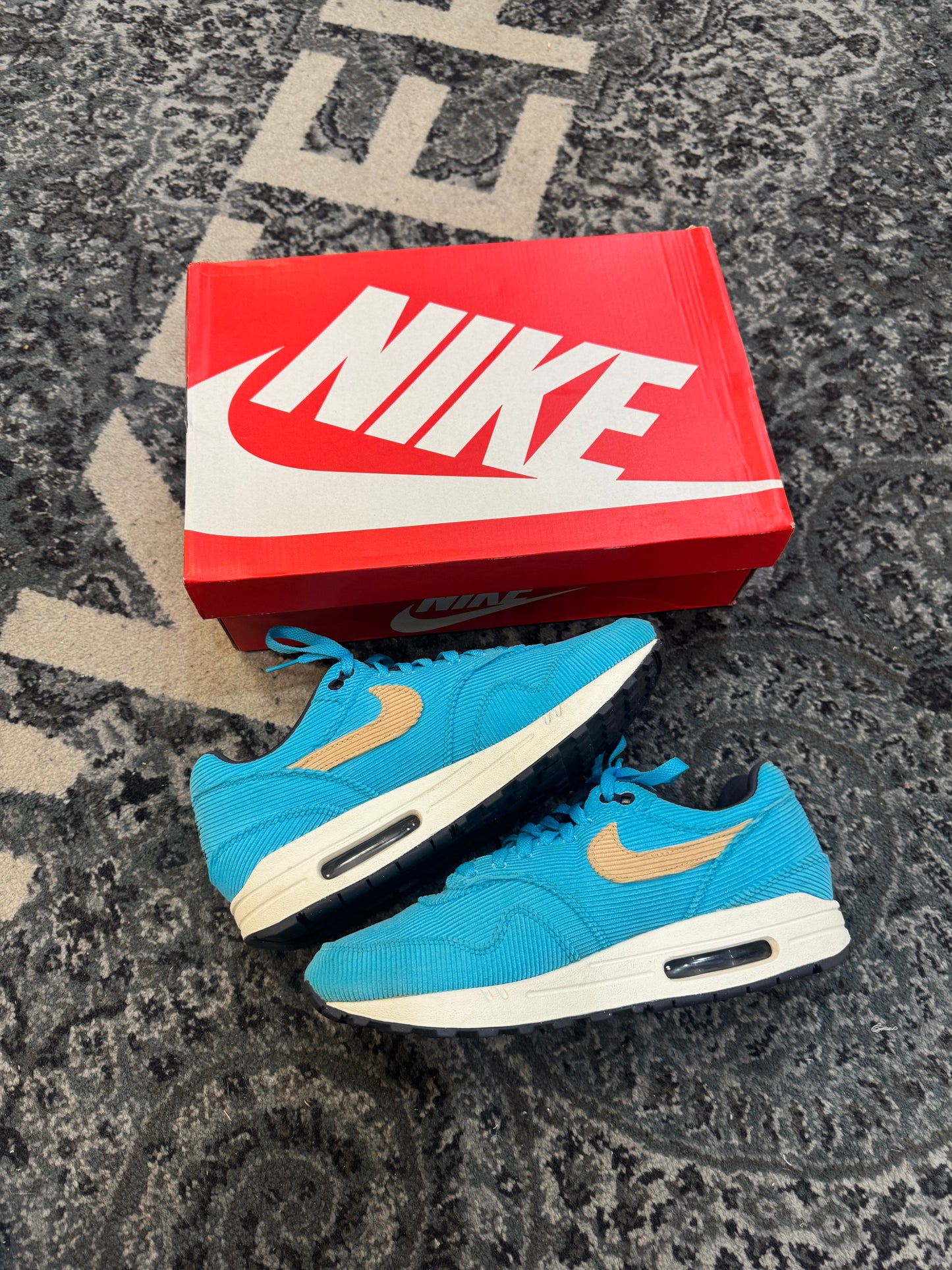 Pre-owned Nike Air Max 1 Corduroy Baltic Blue