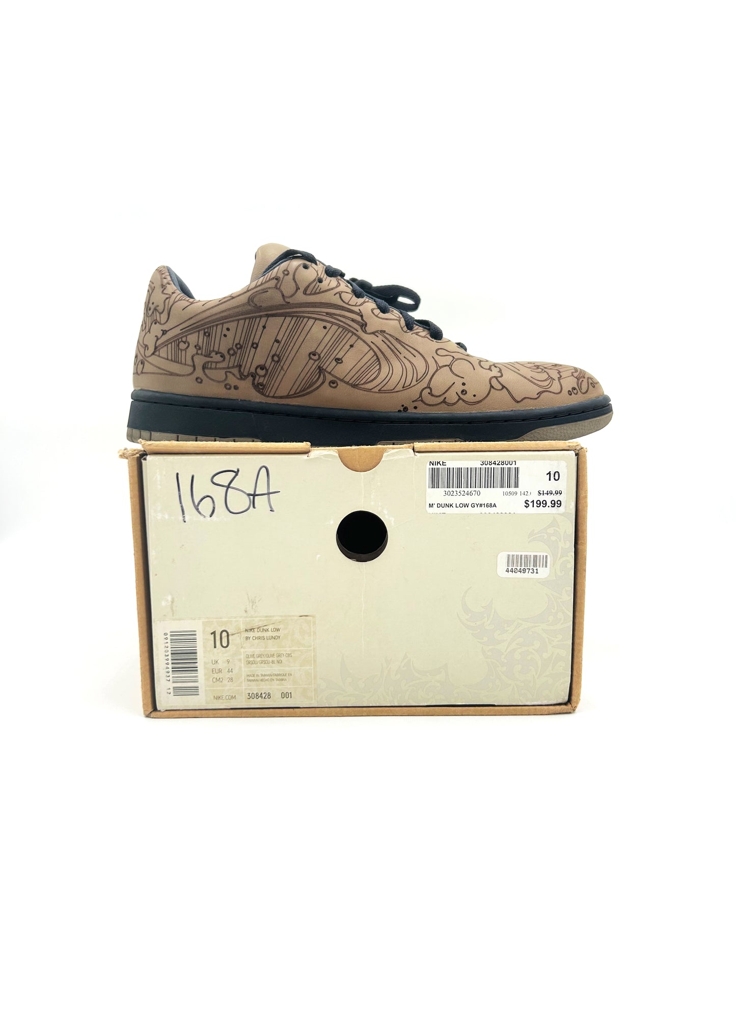 Pre-owned Nike Dunk Low Chris Lundy Laser Olive