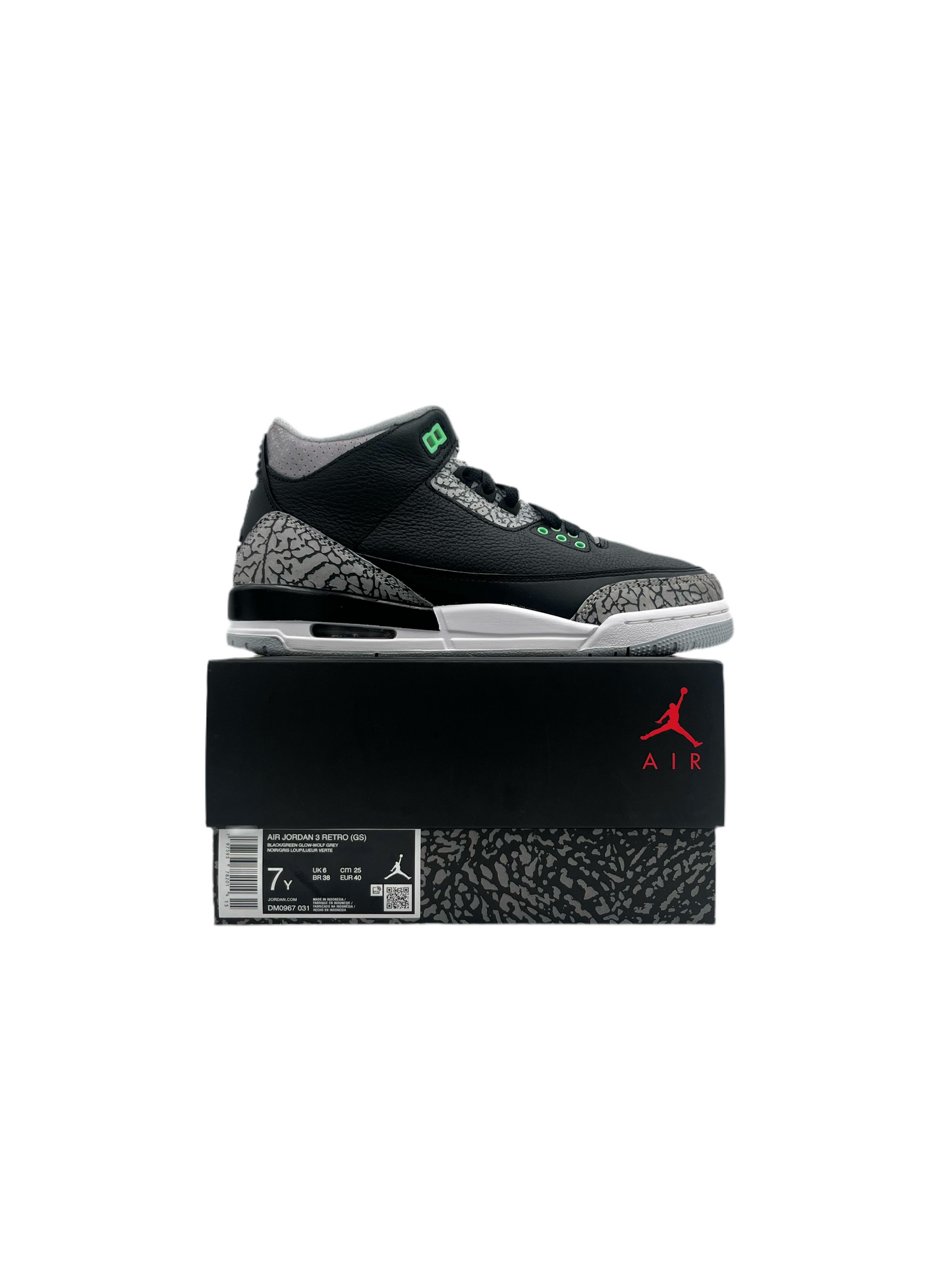 Pre-owned Retro 3 Green Glow (GS)