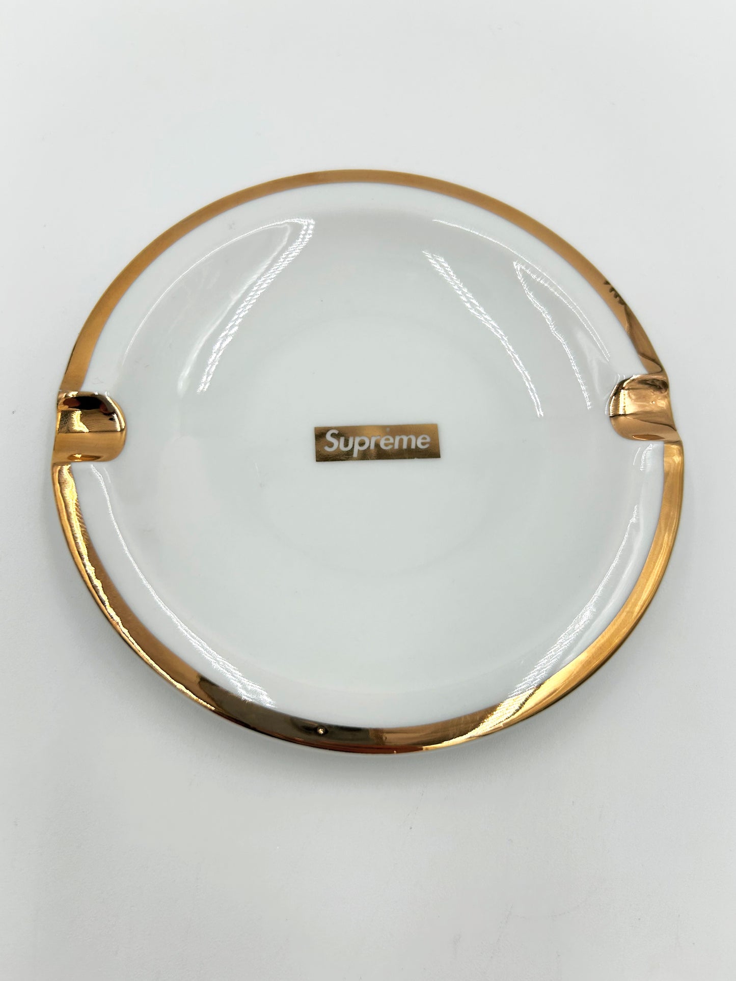 Supreme Gold Trim Ceramic Ashtray