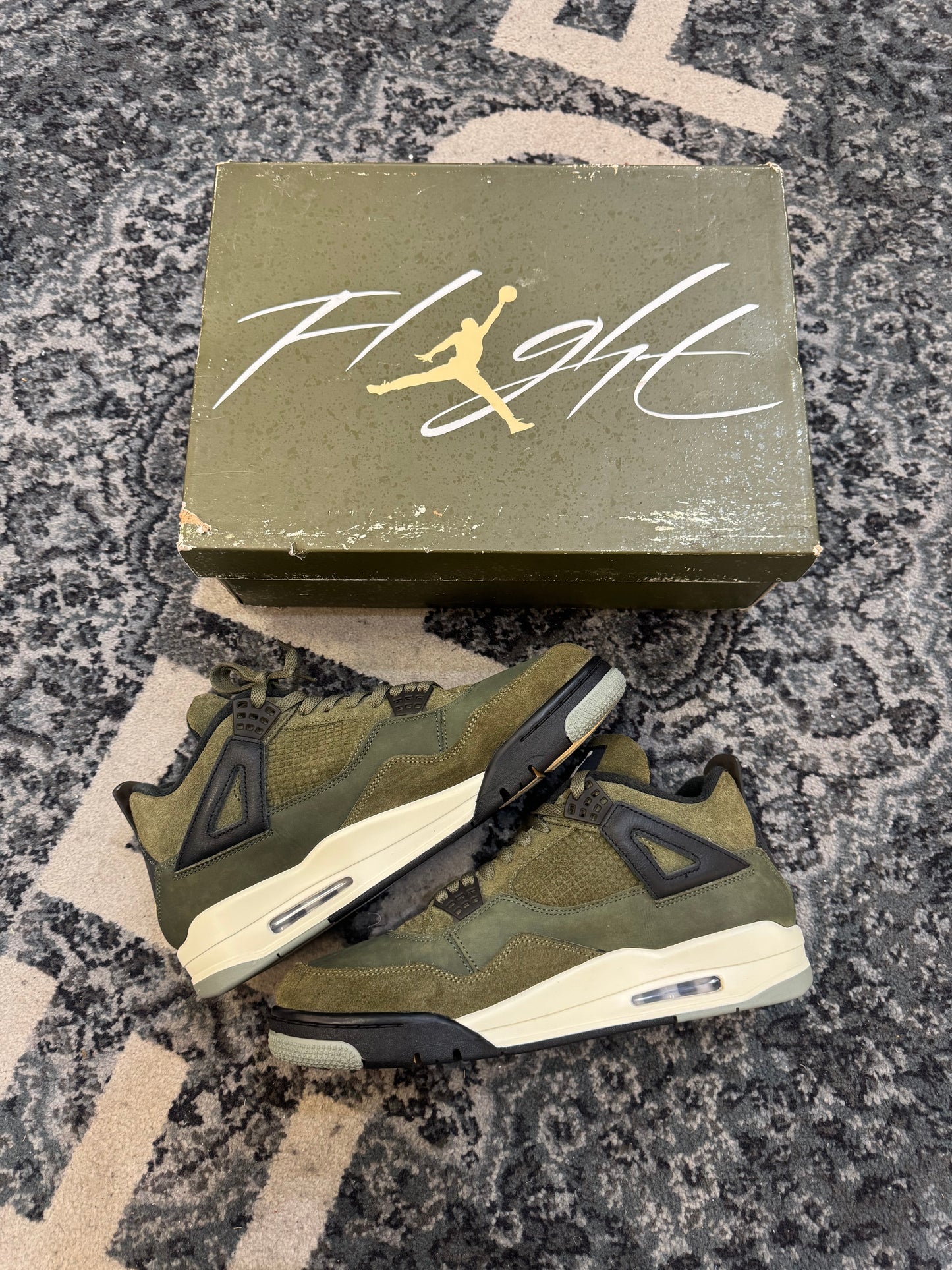 Pre-owned Retro 4 Craft Olive