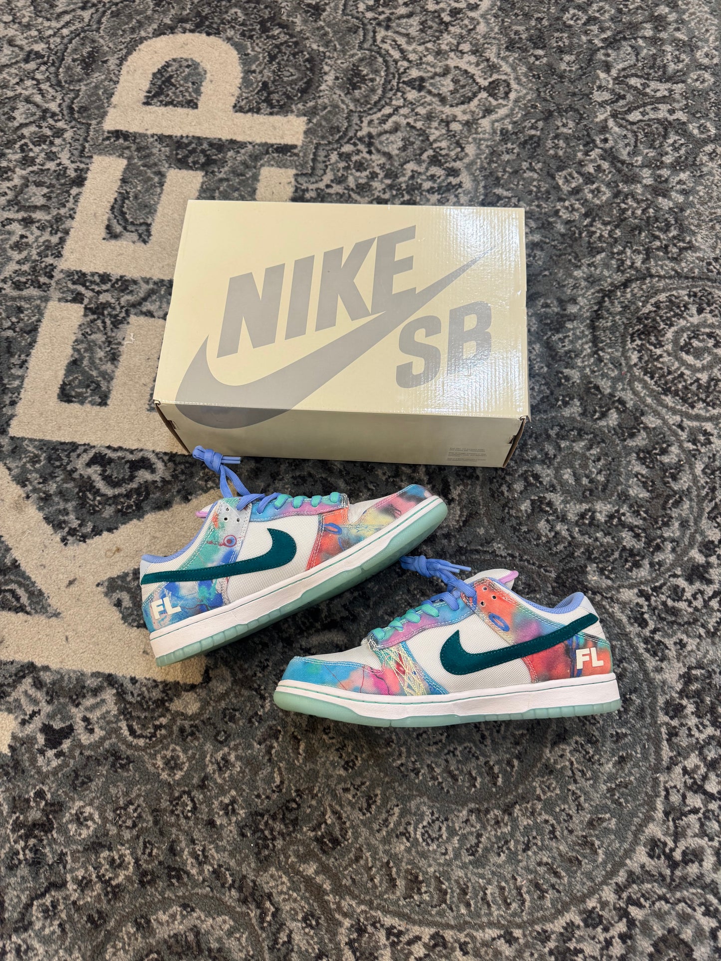 Pre-owned Futura Laboratories Bleached Aqua SB Dunk