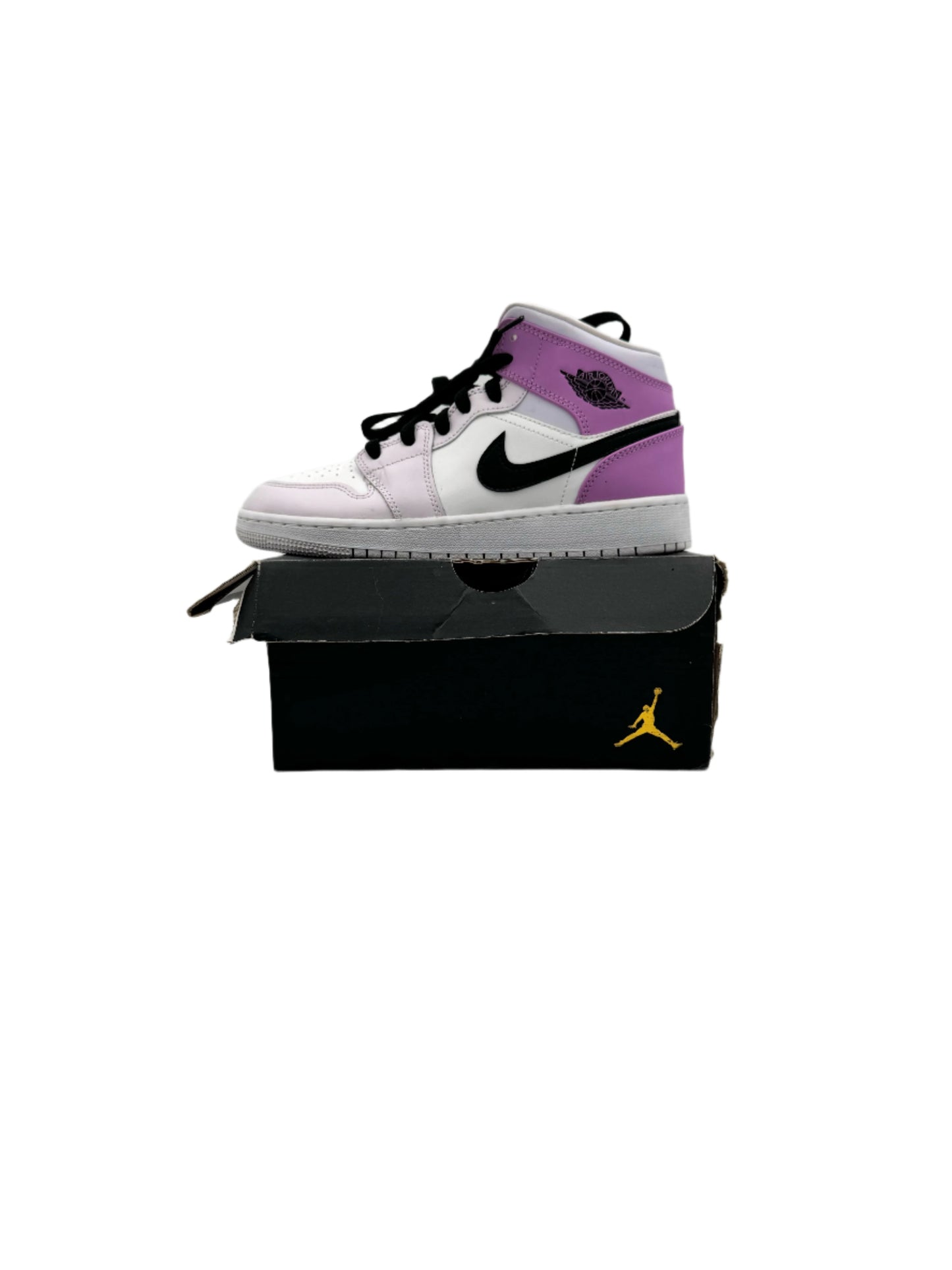 Pre-owned Jordan 1 Mid Barely Grape (GS)