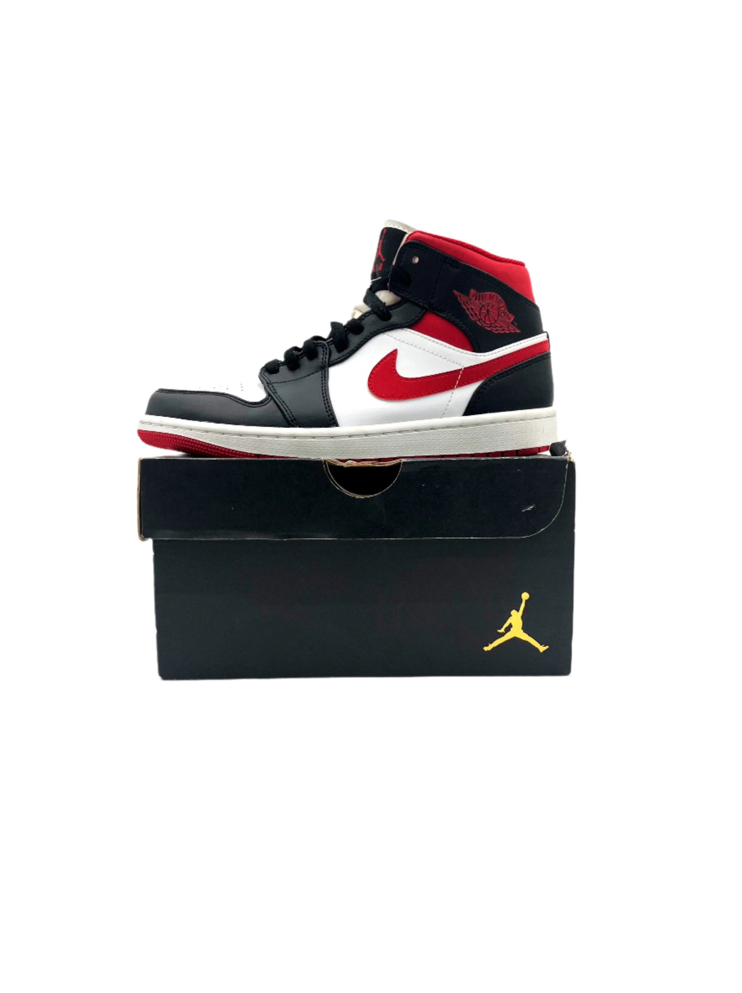 Pre-owned Jordan 1 Mid Gym Red Black White