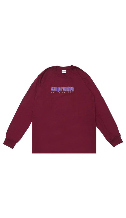 Supreme The Real Shit Long-Sleeve Tee Burgundy