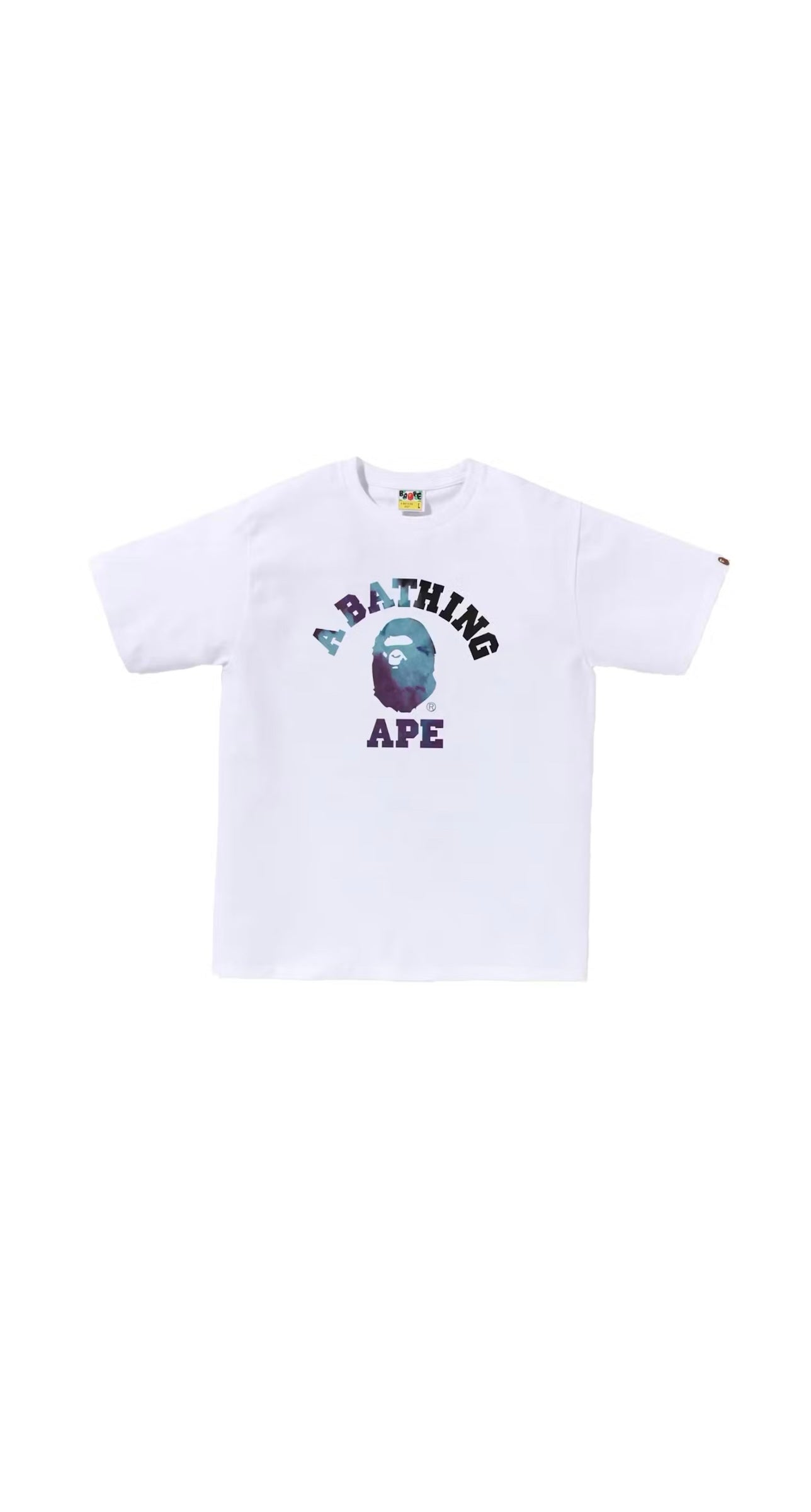 A Bathing Ape Tie Dye College Tee Blue/Purple