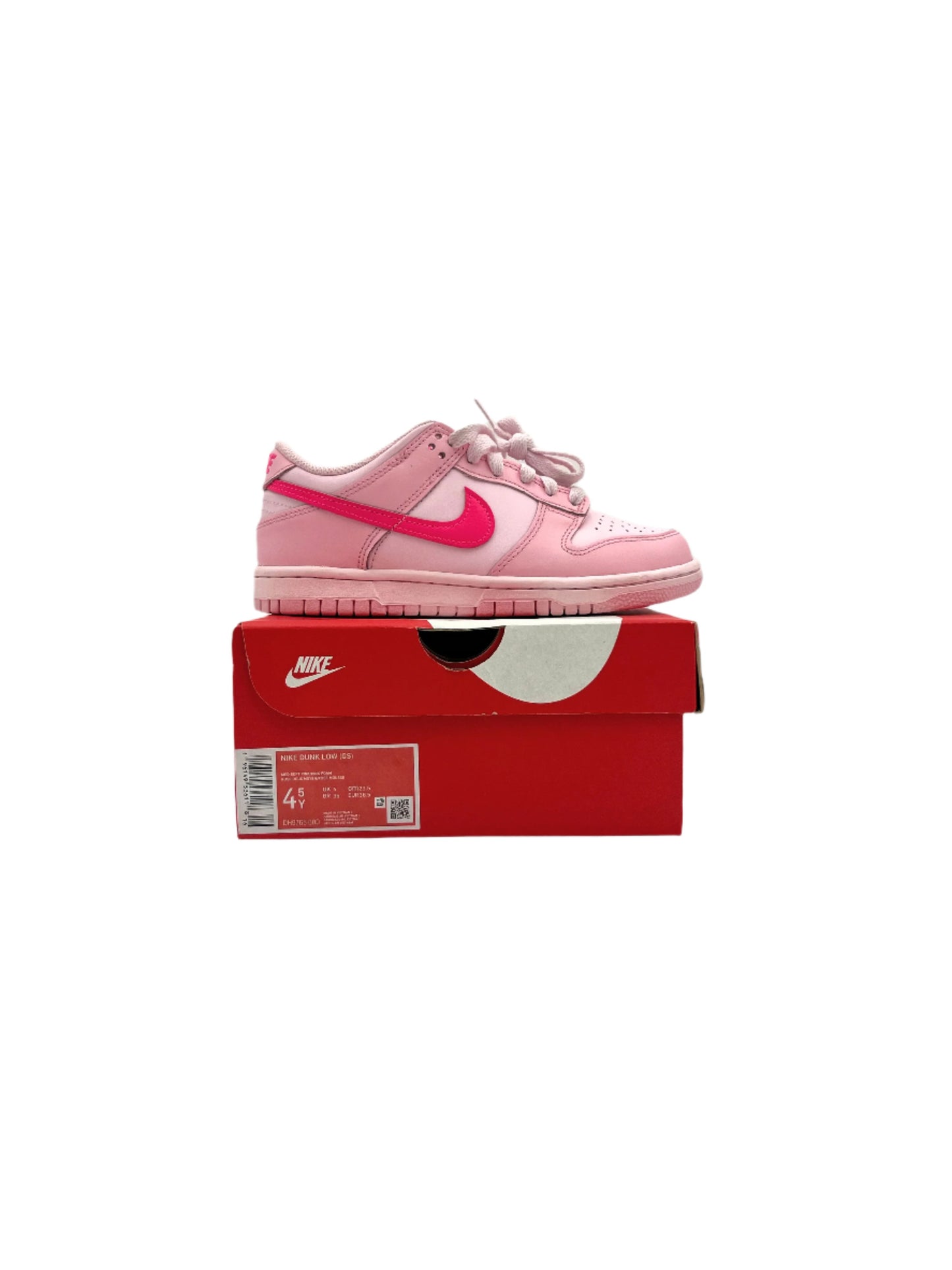 Pre-owned Nike Dunk Low Triple Pink (GS)